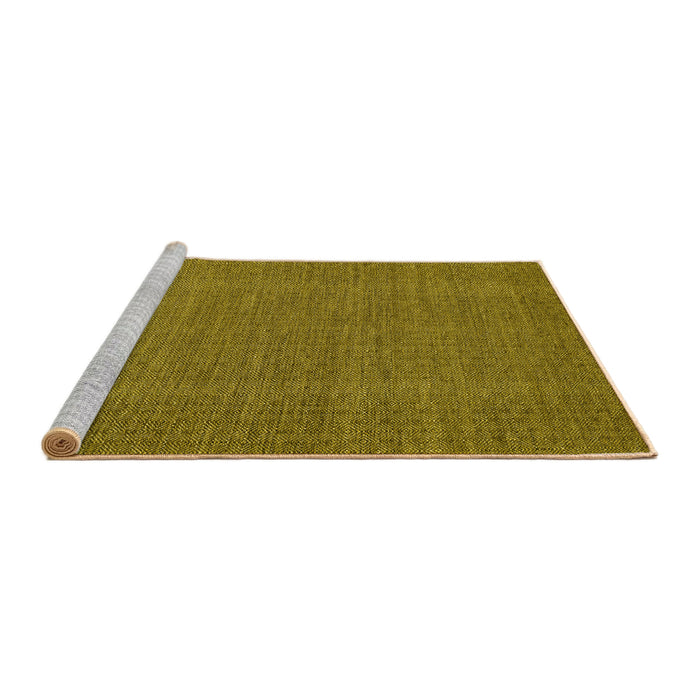 Sideview of Machine Washable Abstract Yellow Contemporary Rug, wshcon2069yw