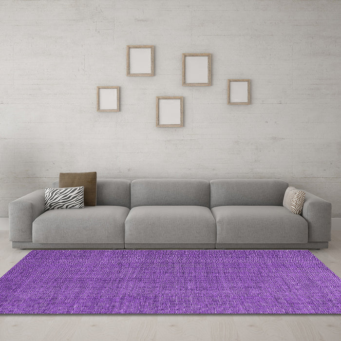 Machine Washable Abstract Purple Contemporary Area Rugs in a Living Room, wshcon2069pur