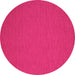 Round Machine Washable Abstract Pink Contemporary Rug, wshcon206pnk