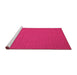 Sideview of Machine Washable Abstract Pink Contemporary Rug, wshcon206pnk