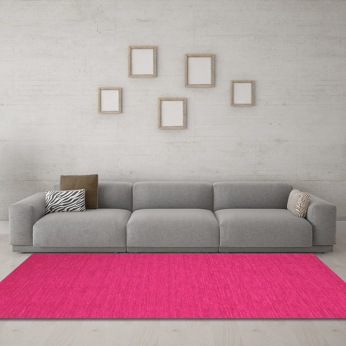 Machine Washable Abstract Pink Contemporary Rug in a Living Room, wshcon206pnk