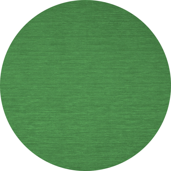 Round Machine Washable Abstract Emerald Green Contemporary Area Rugs, wshcon206emgrn