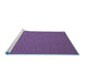 Sideview of Machine Washable Abstract Blue Contemporary Rug, wshcon206blu