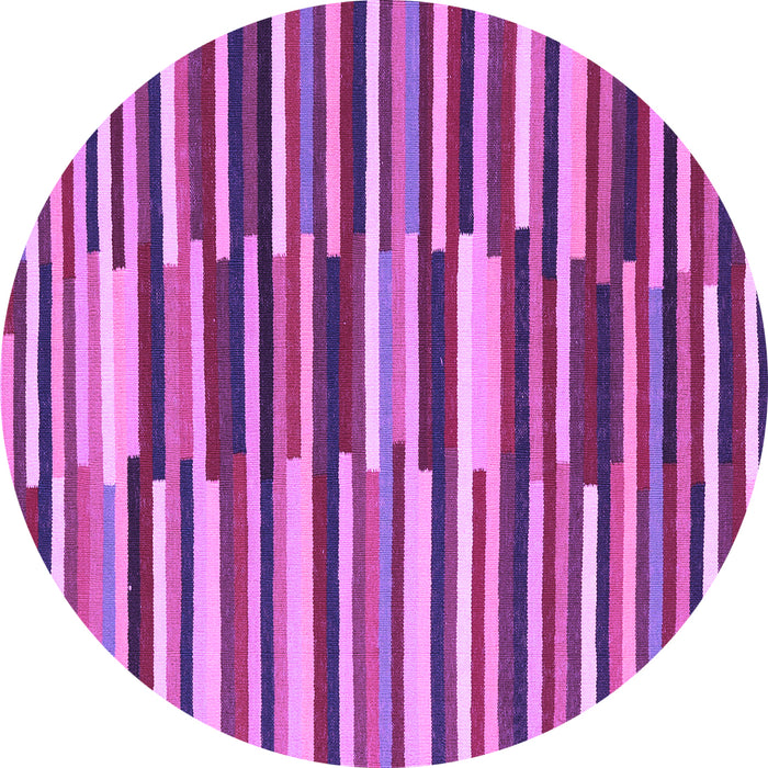 Round Abstract Purple Contemporary Rug, con2070pur