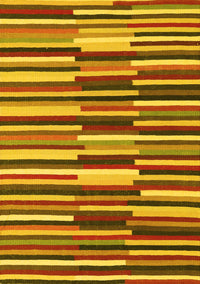 Abstract Yellow Contemporary Rug, con2070yw