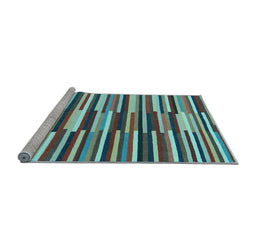 Sideview of Machine Washable Abstract Light Blue Contemporary Rug, wshcon2070lblu