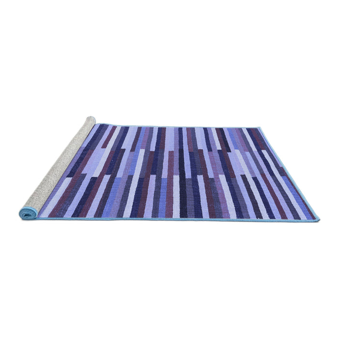 Sideview of Machine Washable Abstract Blue Contemporary Rug, wshcon2070blu