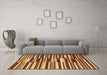 Machine Washable Abstract Brown Contemporary Rug in a Living Room,, wshcon2070brn