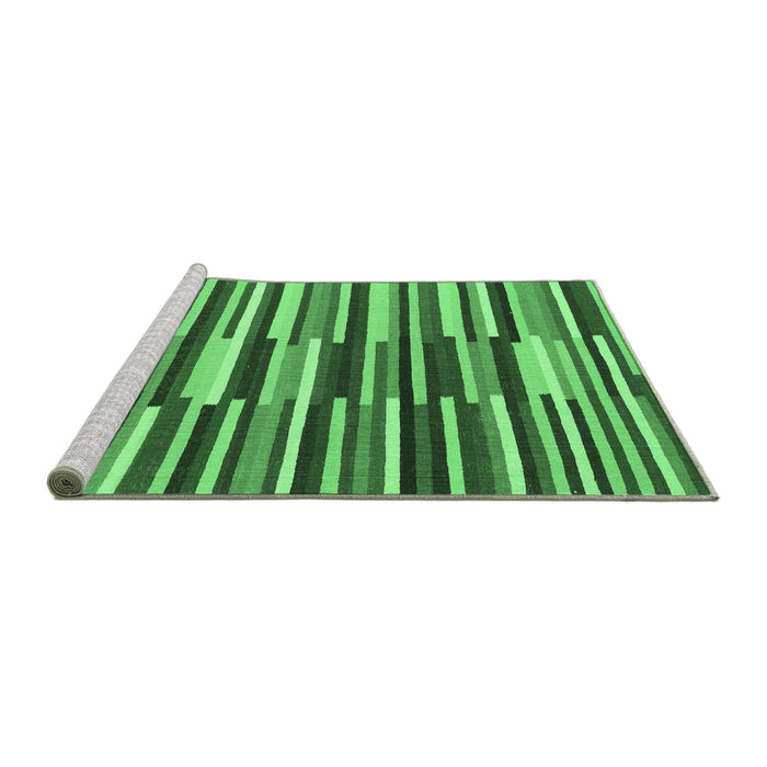 Sideview of Machine Washable Abstract Emerald Green Contemporary Area Rugs, wshcon2070emgrn
