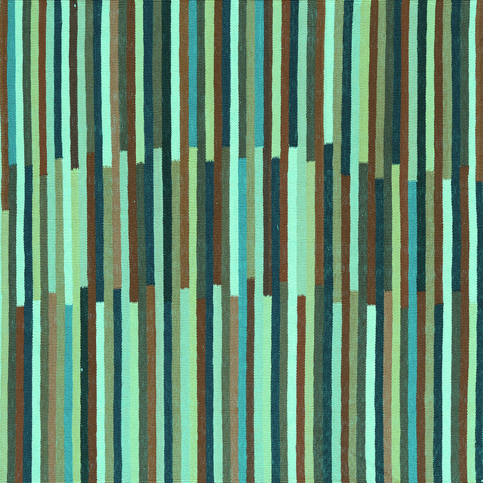 Square Abstract Turquoise Contemporary Rug, con2070turq