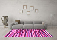 Machine Washable Abstract Pink Contemporary Rug, wshcon2070pnk