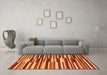 Machine Washable Abstract Orange Contemporary Area Rugs in a Living Room, wshcon2070org