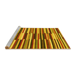 Sideview of Machine Washable Abstract Yellow Contemporary Rug, wshcon2070yw