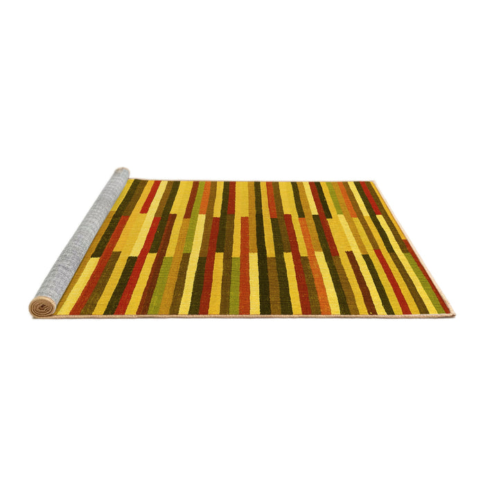 Sideview of Machine Washable Abstract Yellow Contemporary Rug, wshcon2070yw