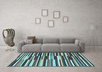 Machine Washable Abstract Light Blue Contemporary Rug, wshcon2070lblu