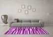 Machine Washable Abstract Purple Contemporary Area Rugs in a Living Room, wshcon2070pur