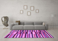 Machine Washable Abstract Purple Contemporary Rug, wshcon2070pur