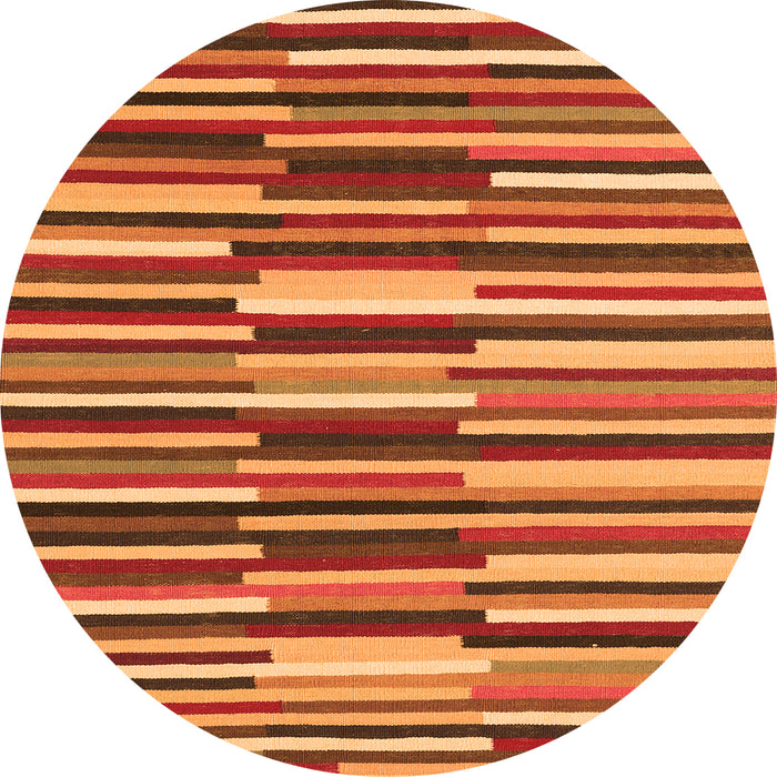 Square Abstract Orange Contemporary Rug, con2070org