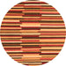 Square Abstract Orange Contemporary Rug, con2070org