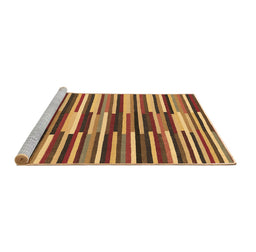 Sideview of Machine Washable Abstract Brown Contemporary Rug, wshcon2070brn
