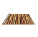 Sideview of Machine Washable Abstract Brown Contemporary Rug, wshcon2070brn