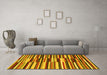 Machine Washable Abstract Yellow Contemporary Rug in a Living Room, wshcon2070yw