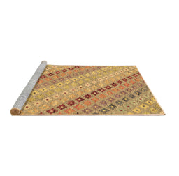Sideview of Machine Washable Southwestern Brown Country Rug, wshcon2071brn