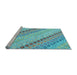 Sideview of Machine Washable Southwestern Light Blue Country Rug, wshcon2071lblu