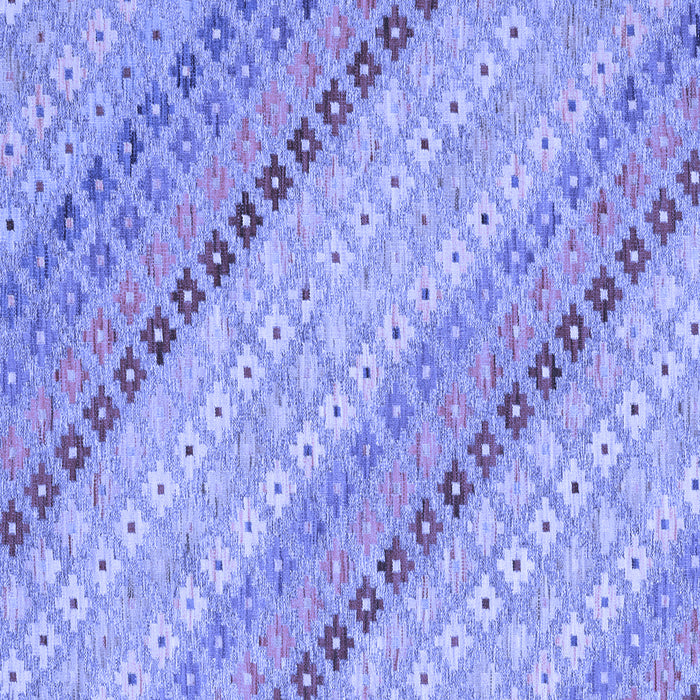 Square Machine Washable Southwestern Blue Country Rug, wshcon2071blu