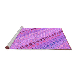 Sideview of Machine Washable Southwestern Purple Country Area Rugs, wshcon2071pur