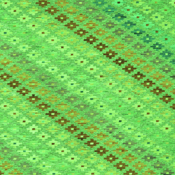 Serging Thickness of Southwestern Green Country Rug, con2071grn