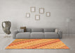 Machine Washable Southwestern Orange Country Area Rugs in a Living Room, wshcon2071org