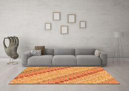 Machine Washable Southwestern Orange Country Area Rugs in a Living Room, wshcon2071org