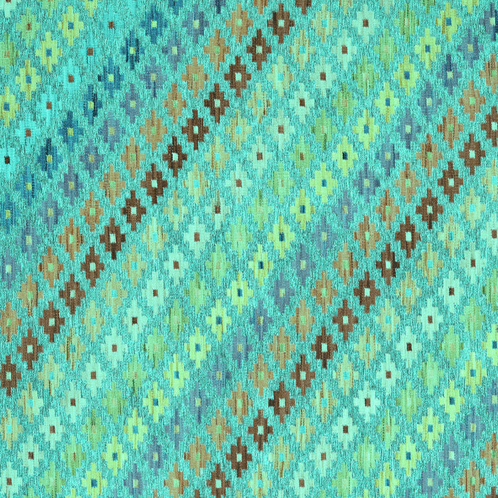 Square Southwestern Turquoise Country Rug, con2071turq