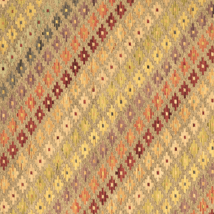 Square Machine Washable Southwestern Brown Country Rug, wshcon2071brn