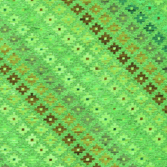 Serging Thickness of Machine Washable Southwestern Green Country Area Rugs, wshcon2071grn