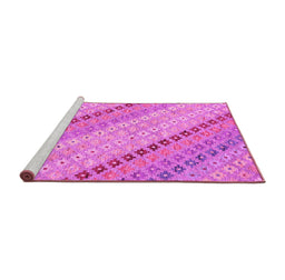 Sideview of Machine Washable Southwestern Pink Country Rug, wshcon2071pnk