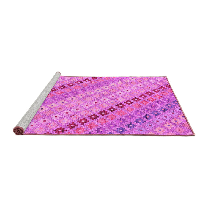 Sideview of Machine Washable Southwestern Pink Country Rug, wshcon2071pnk
