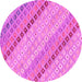 Round Southwestern Pink Country Rug, con2071pnk