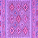 Square Machine Washable Southwestern Purple Country Area Rugs, wshcon2072pur