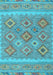 Southwestern Light Blue Country Rug, con2072lblu