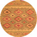 Square Southwestern Orange Country Rug, con2072org