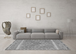 Machine Washable Southwestern Gray Country Rug in a Living Room,, wshcon2072gry