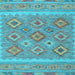 Square Southwestern Light Blue Country Rug, con2072lblu