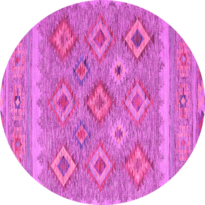 Round Southwestern Pink Country Rug, con2072pnk