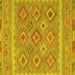 Square Southwestern Yellow Country Rug, con2072yw