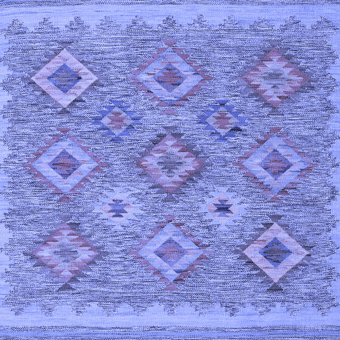 Machine Washable Southwestern Blue Country Rug, wshcon2072blu