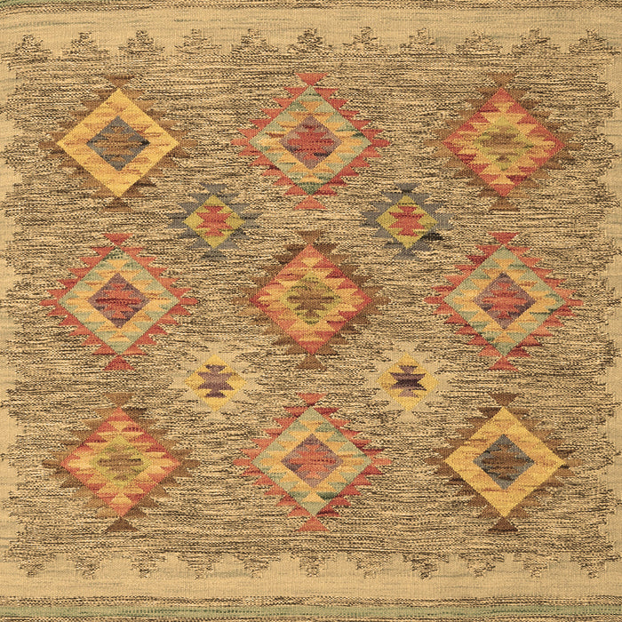 Machine Washable Southwestern Brown Country Rug, wshcon2072brn