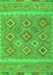 Serging Thickness of Machine Washable Southwestern Green Country Area Rugs, wshcon2072grn