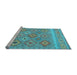 Sideview of Machine Washable Southwestern Light Blue Country Rug, wshcon2072lblu